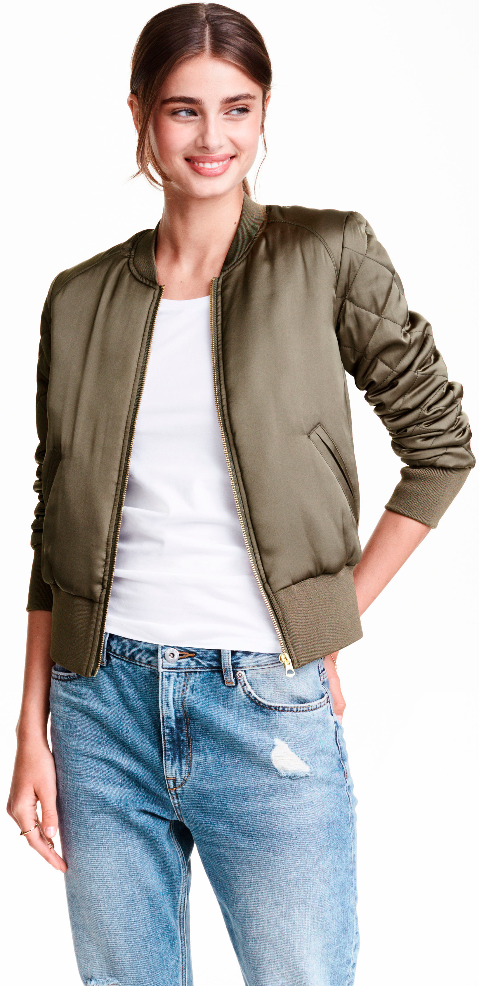 

Бомбер H&M 3hm01110089 36 Хаки