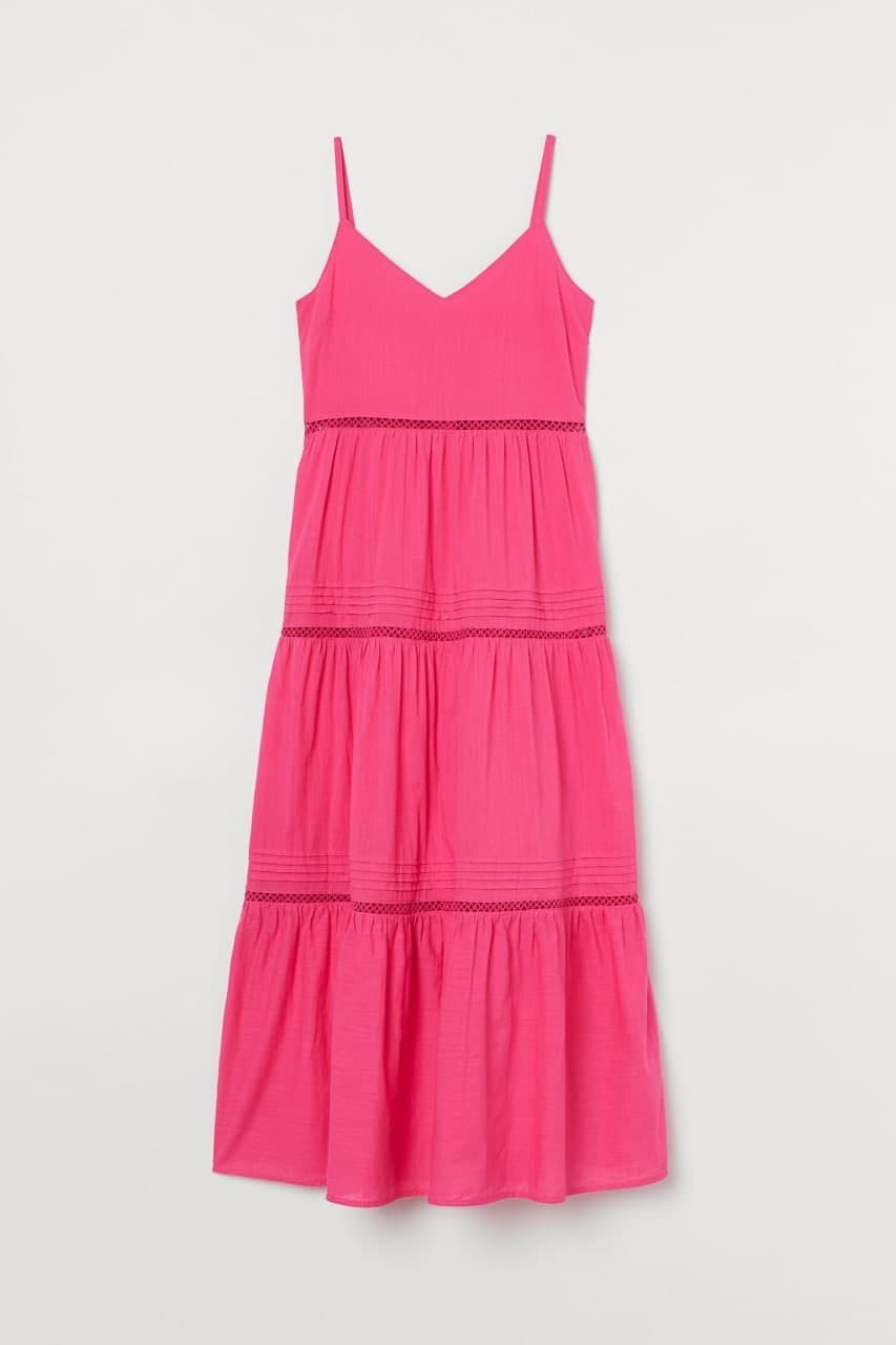 

Хлопковое платье H&M однотонное  Розовое, Хлопковое платье H&M однотонное S Розовое
