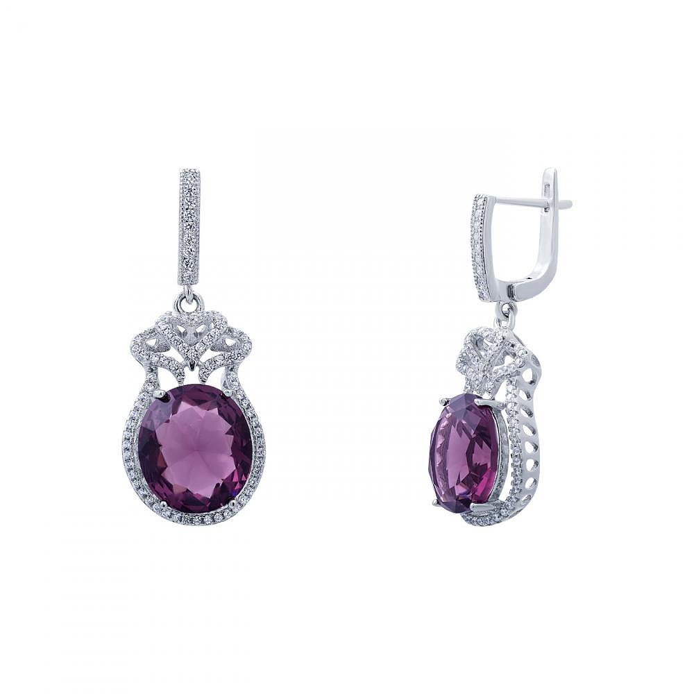 

Серьги из серебра с куб. циркониями 146628
