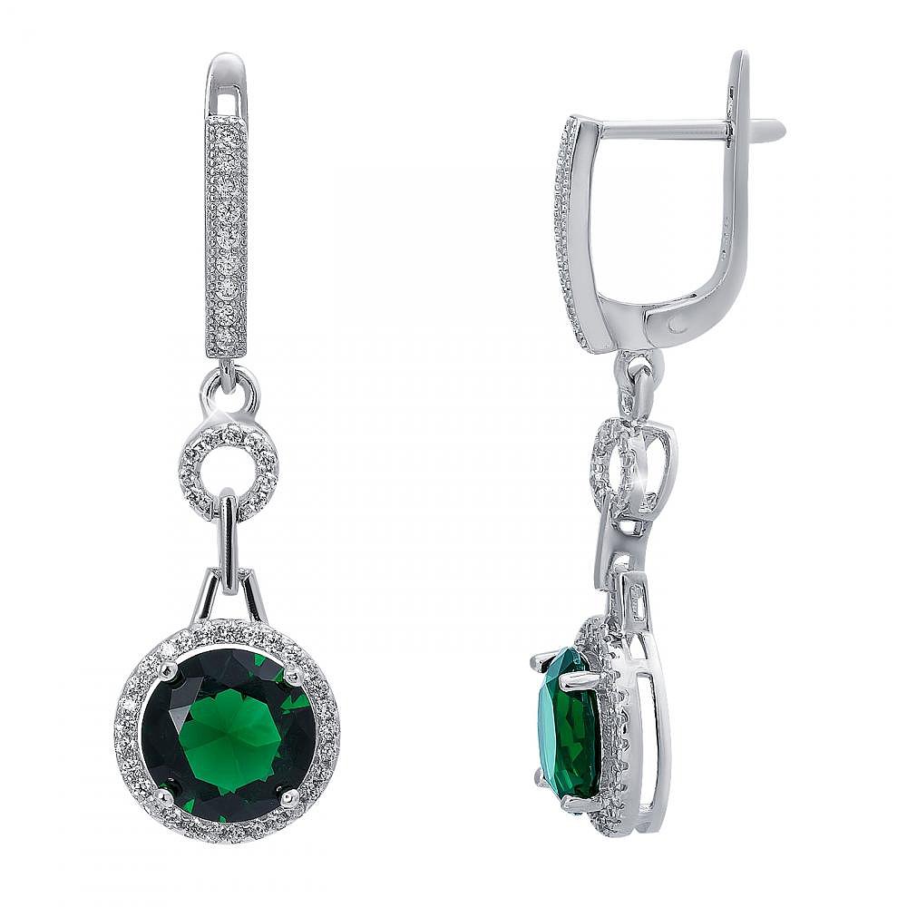 

Серьги из серебра с куб. циркониями 145156