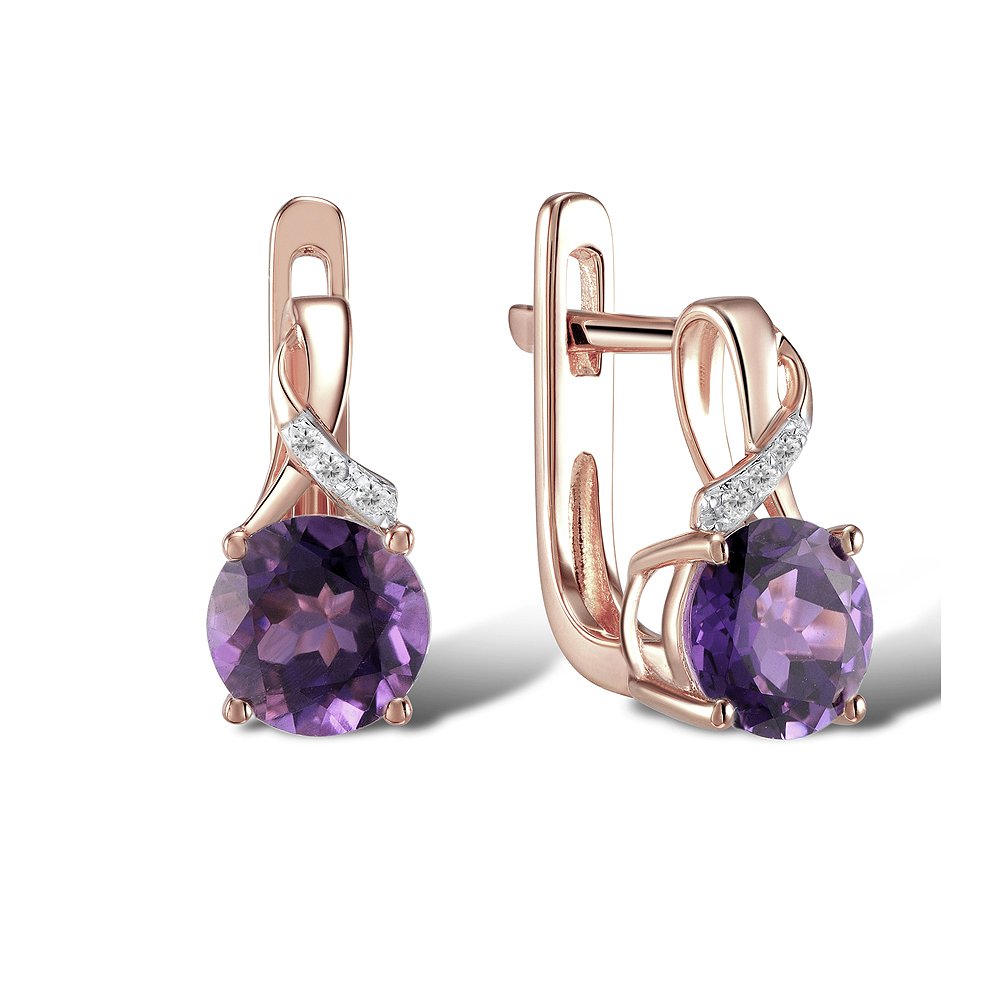 

Серьги из красного золота с аметистами и бриллиантами 1553362
