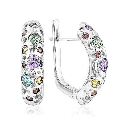

Серьги из белого золота с Swarovski Zirconia 310178