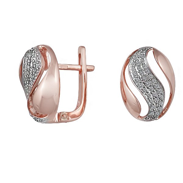 

Серьги из красного золота с бриллиантами 056761