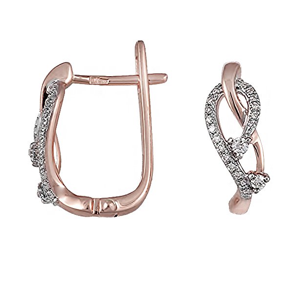 

Серьги из красного золота с бриллиантами 056770
