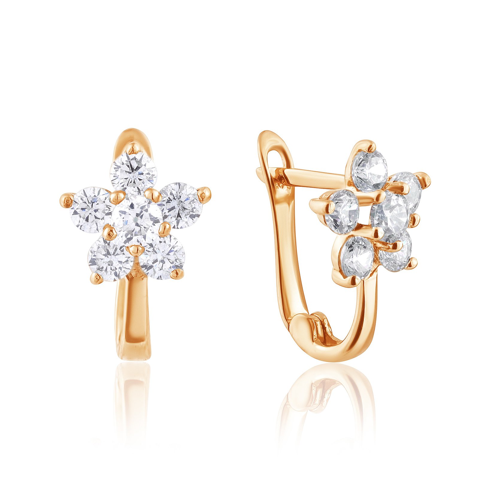 

Серьги из красного золота с куб. циркониями 1677467