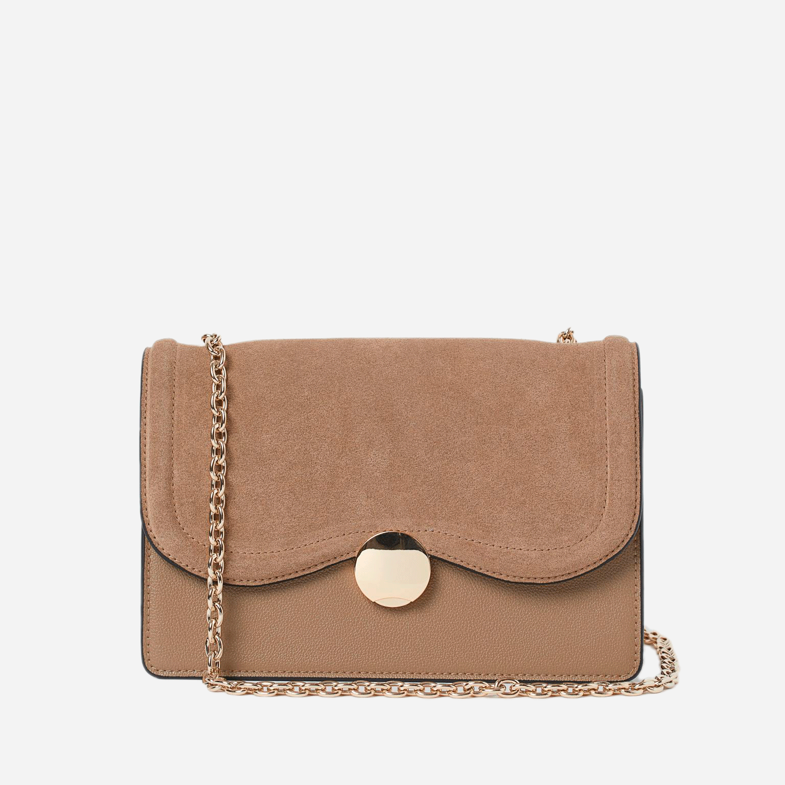 

Женская сумка с замшевой деталью H&M 8524581sdm Темно-бежевая
