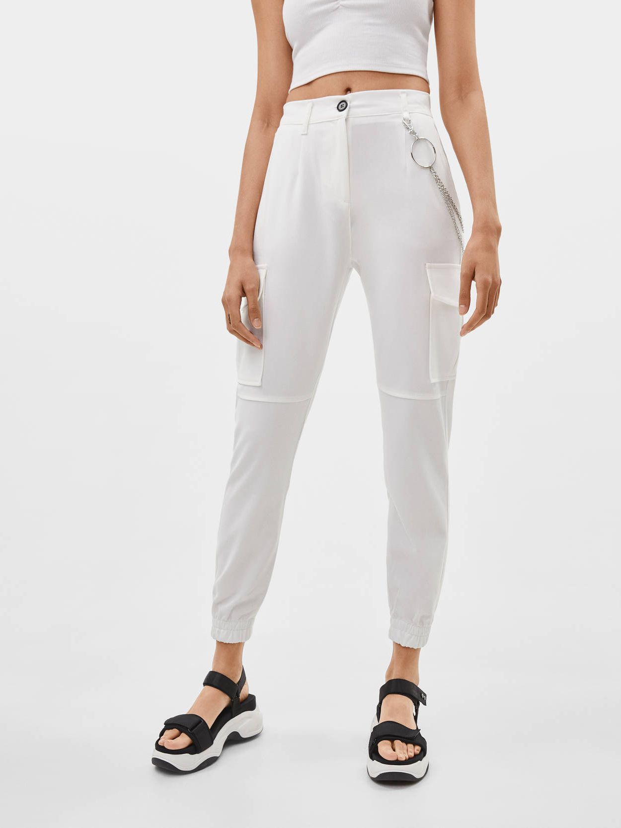 

Брюки Bershka 05258168250  Белые, Брюки Bershka 05258168250 34 Белые