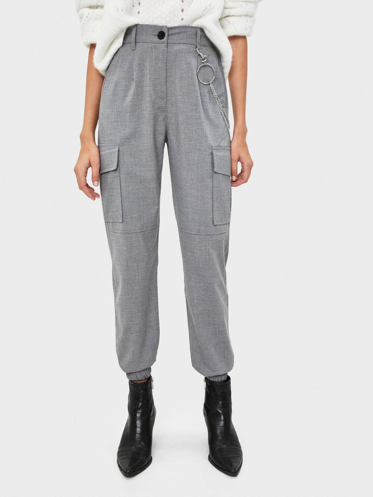 

Брюки Bershka 05258168812 40 Серые