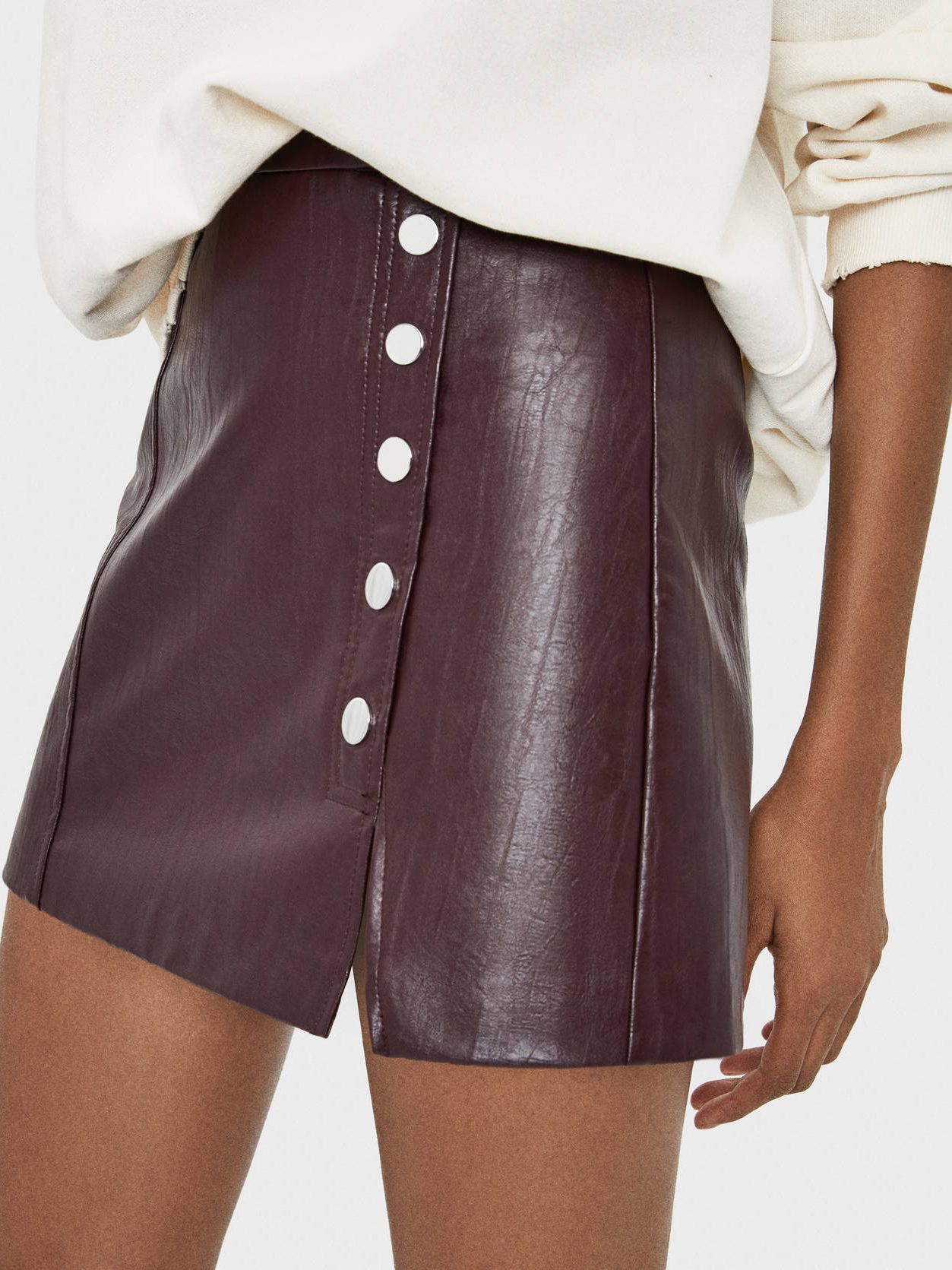 

Юбка из искусственной кожи Bershka 05663512605 M Коричневая