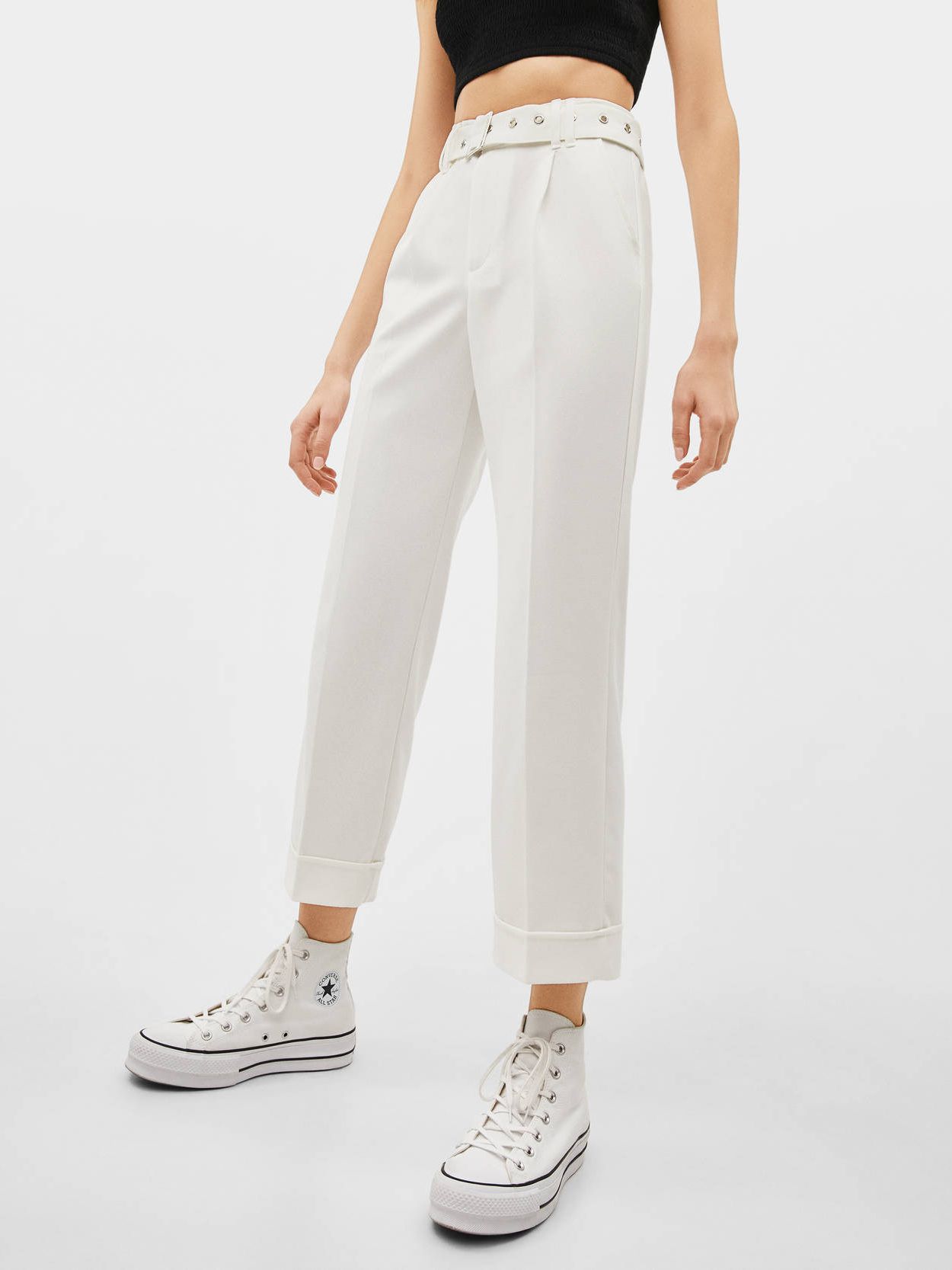 

Брюки Bershka 00094168712 S Белые