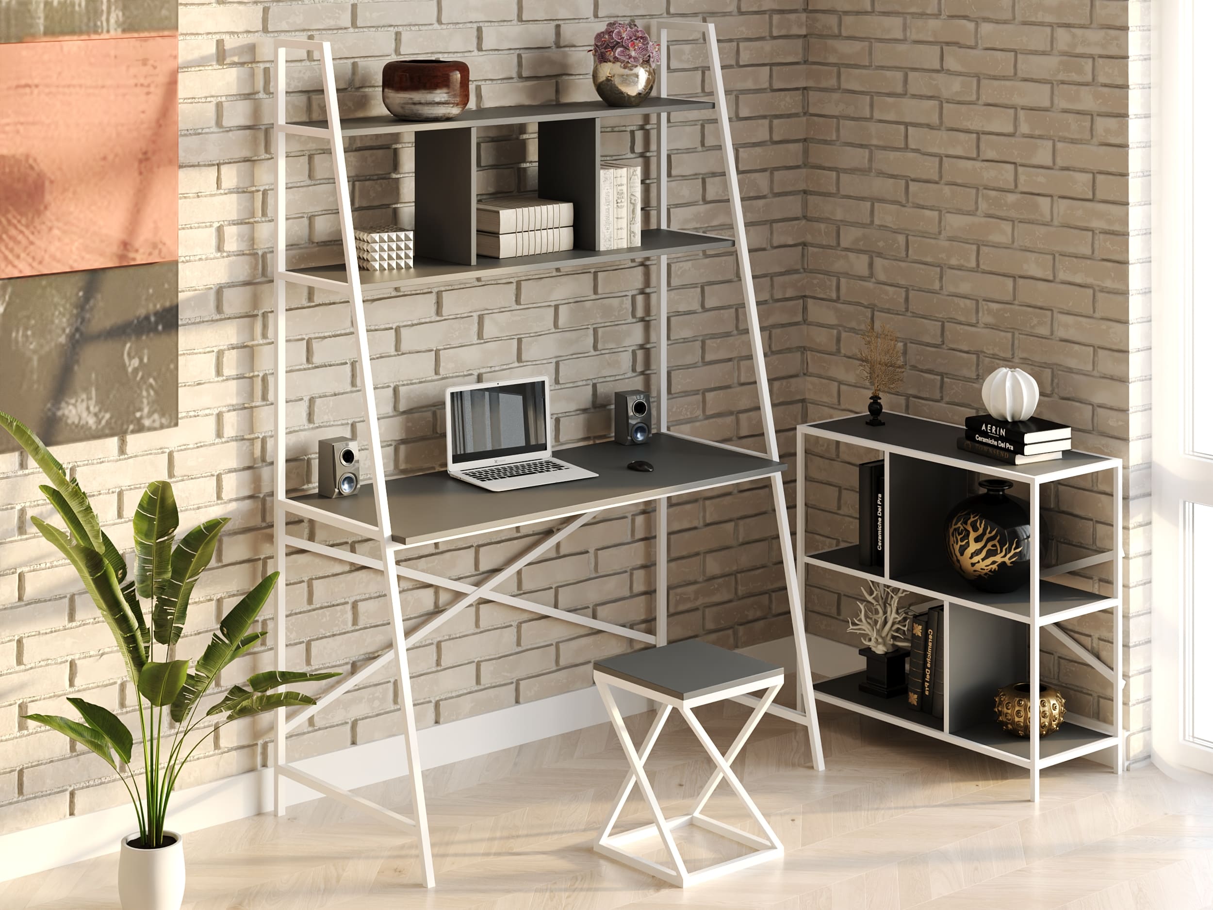 

Компьютерный стол Rimos белый Mercury 1000х750х600 мм Антрацит (Z-45_B_An)