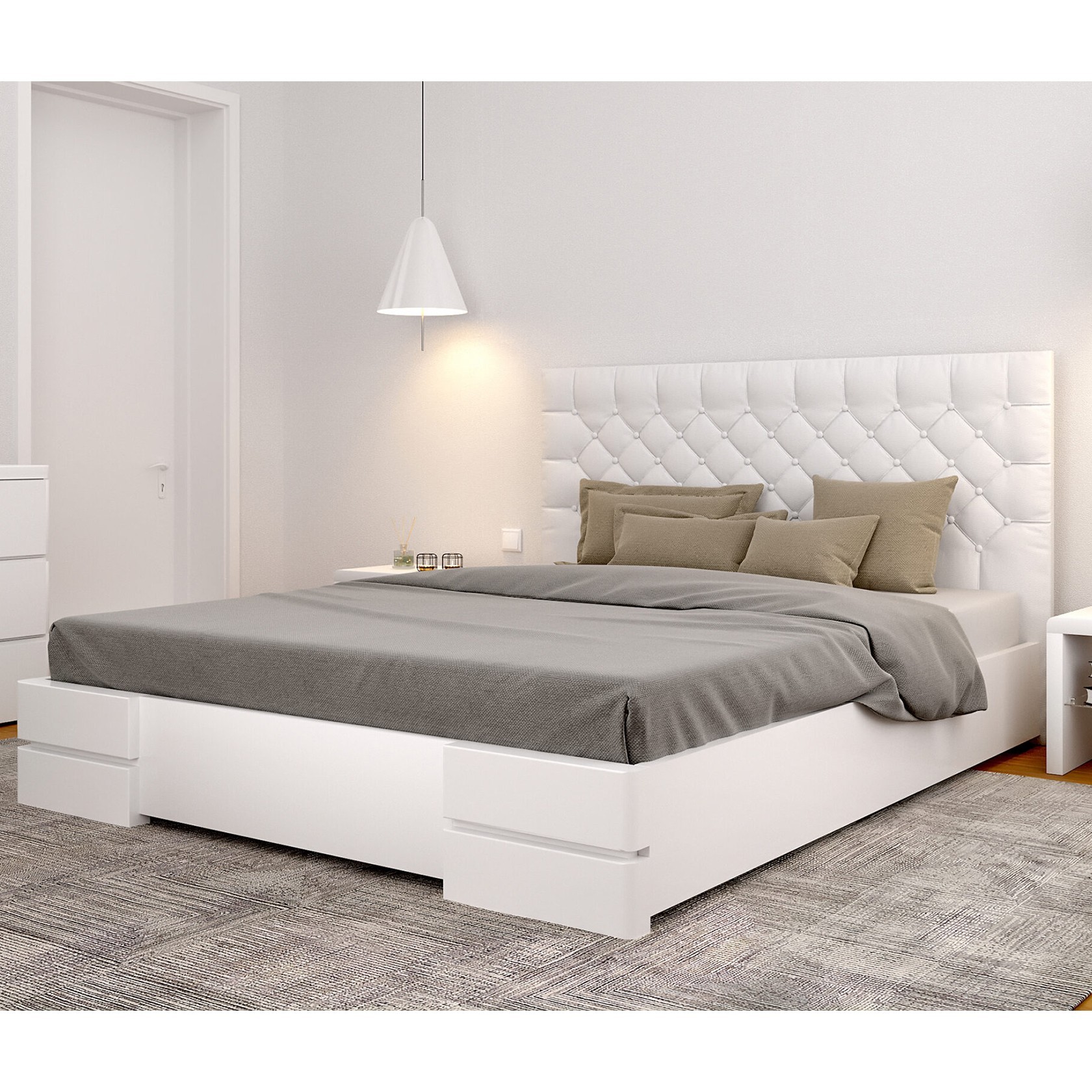 

Кровать Камелия квадрат (Arbor Drev) Белая 160х200 см 71139_2
