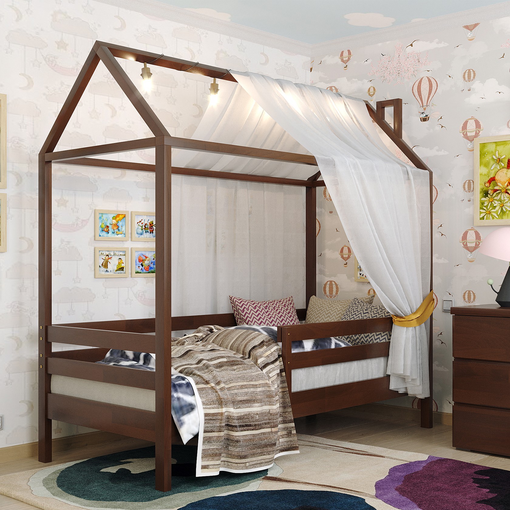 

Детская кровать Домик Джерри (Arbor Drev) Темный орех 80х190 см 71146_1