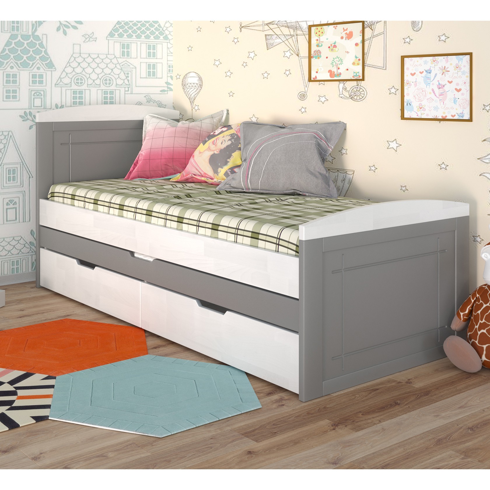 

Детская кровать Компакт (Arbor Drev) Серая 80х190 см 71148_15