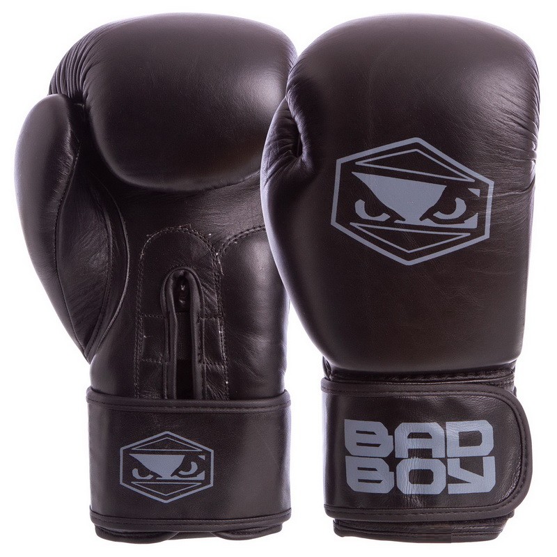 

Перчатки боксерские кожаные на липучке BAD BOY STRIKE VL-6615 (р-р 12oz, черный)