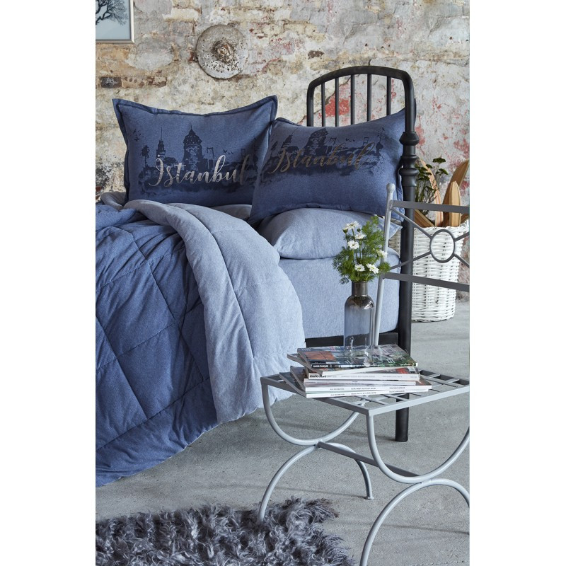 

Набор постельное белье с одеялом Karaca Home - Istanbul indigo 2019-2 индиго полуторный