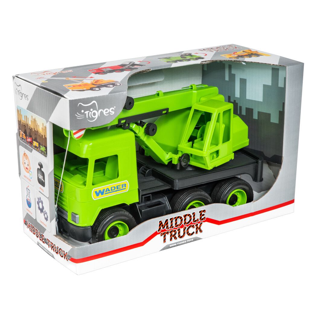 

Машинка игрушечная Кран Wader Middle Truck зеленый (39483)