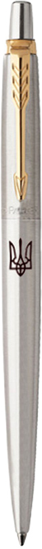 

Ручка шариковая Parker Jotter Трезуб сталь с позолотой (16 032_R)