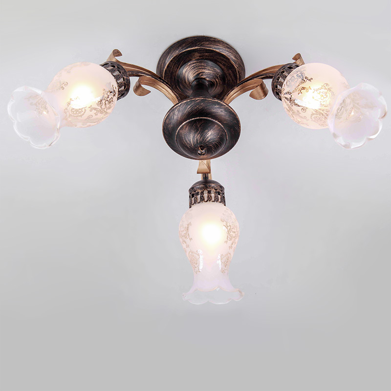 

Люстра стельова Light House ES-15982/3 коричнева