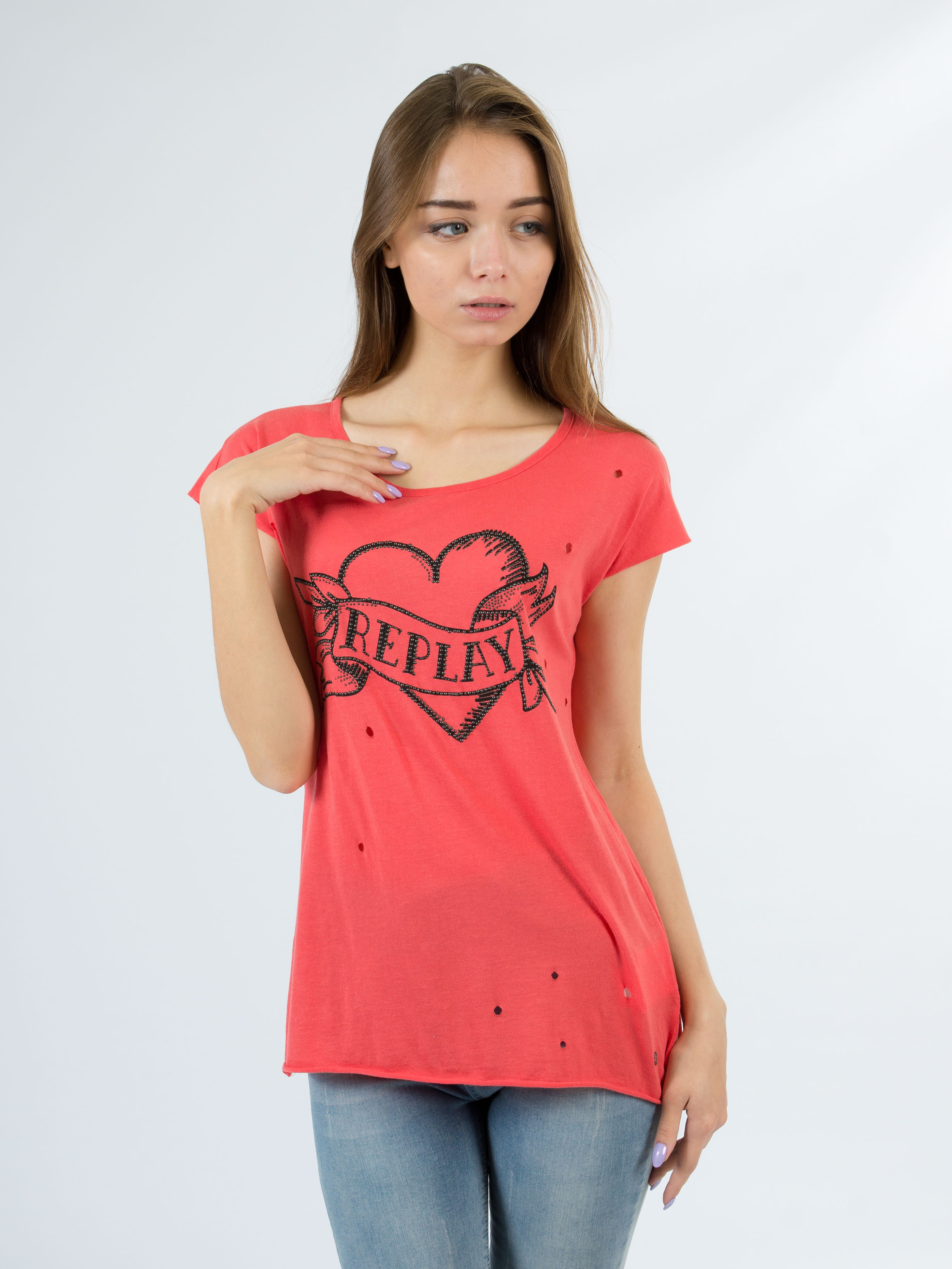 

Футболка Replay W3413  Коралловый, Футболка Replay W3413 XS Коралловый