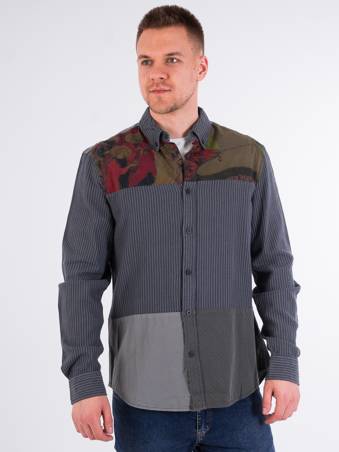 

Рубашка Desigual 17WMCWB9  Серый, Рубашка Desigual 17WMCWB9 L Серый