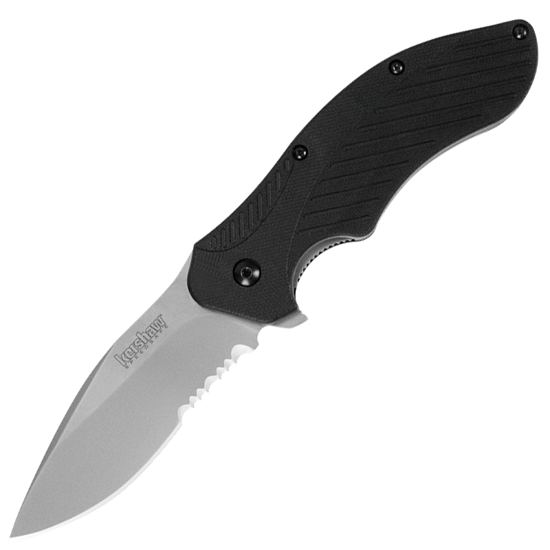 

Нож складной Kershaw Clash полусеррейтор (длина: 184мм, лезвие: 89мм), черный