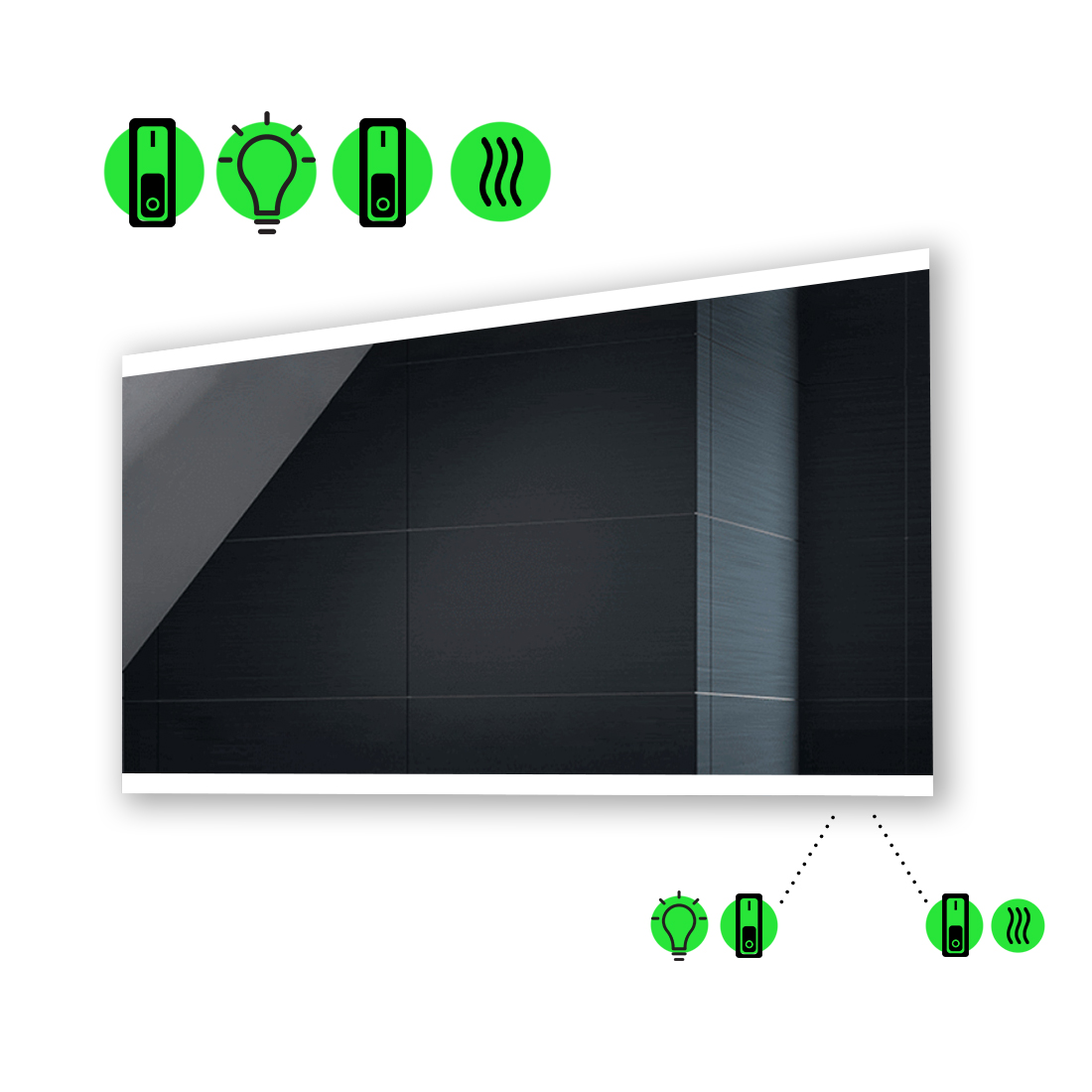 

Зеркало Ines с Led-подсветкой, с двумя механическими выключателеми 100x80 см