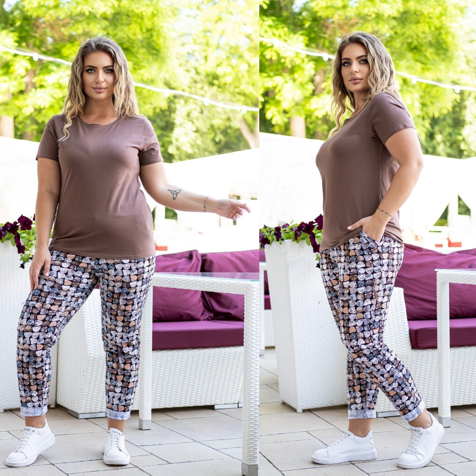 

Трикотажный костюм для дома 2XL-3XL (56-58) коричневый