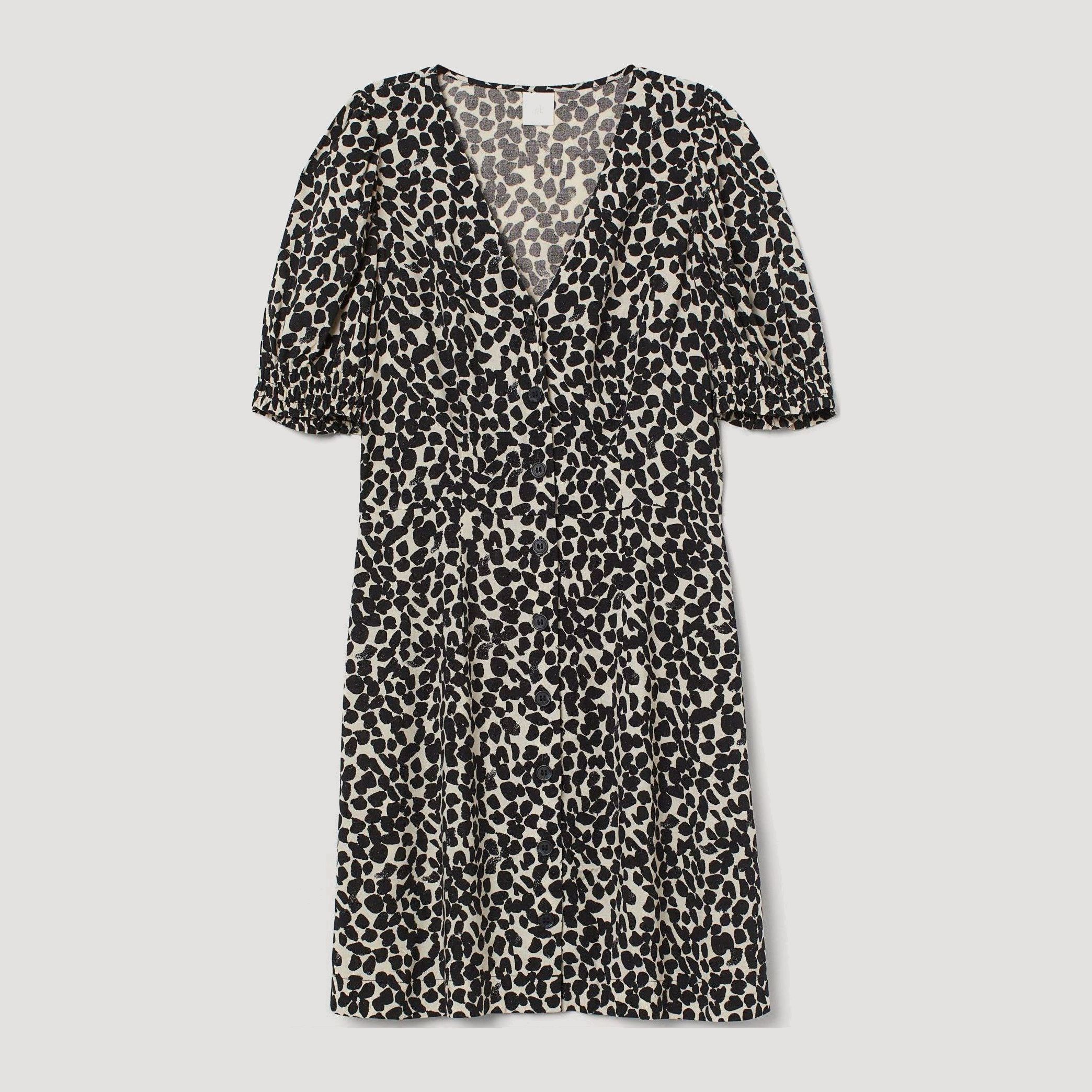 

Платье H&M 8173531-ABFP 42 Бежевое с черным