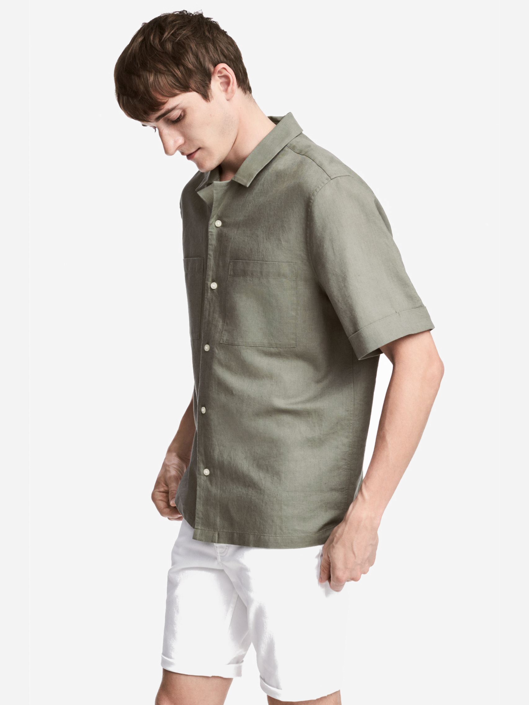 

Рубашка H& 8587985 М Хаки, Рубашка H&M 8587985 М Хаки