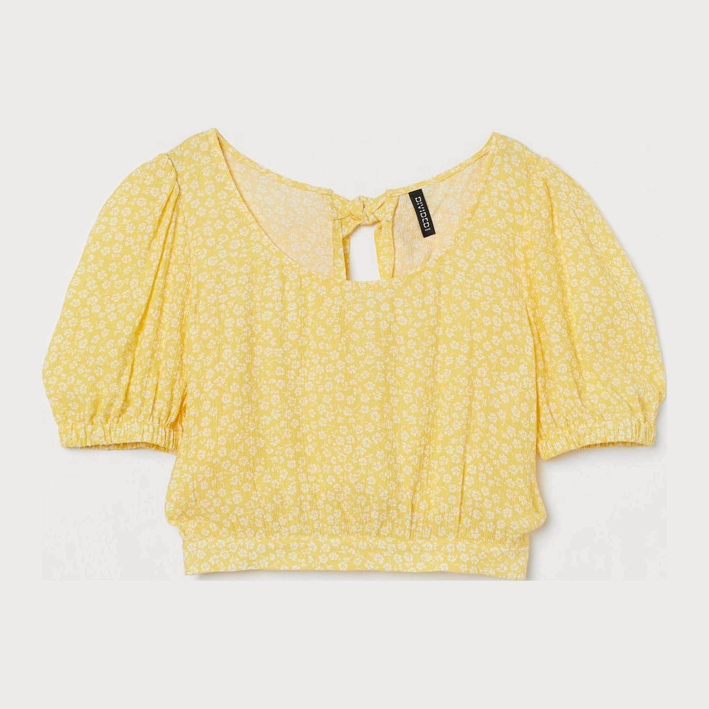 

Топ H&M 8606301-ABEH 38 Желтый с белым
