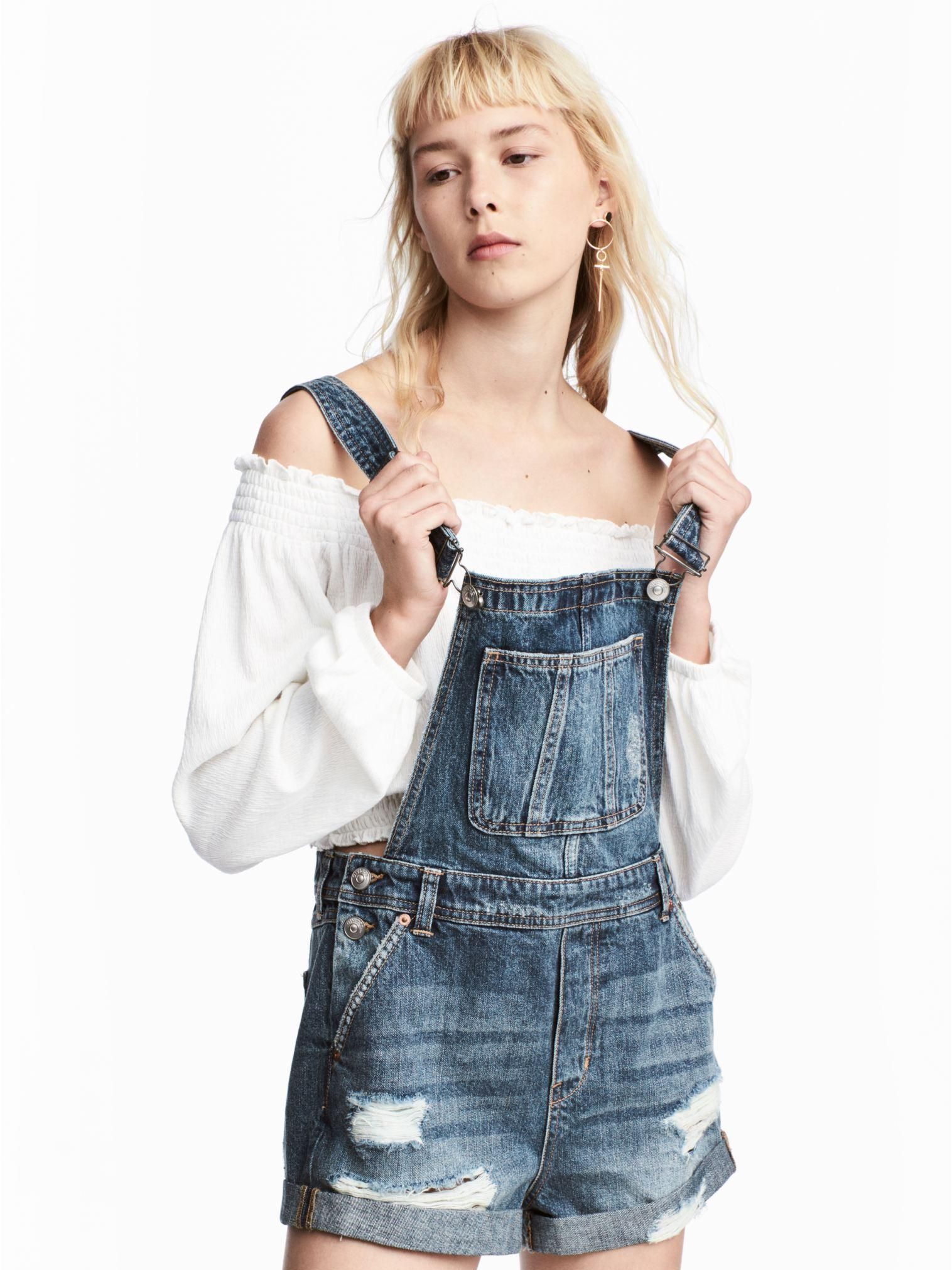 

Полукомбинезон джинсовый H&M 4969239-AAQJ 42 Темно-синий