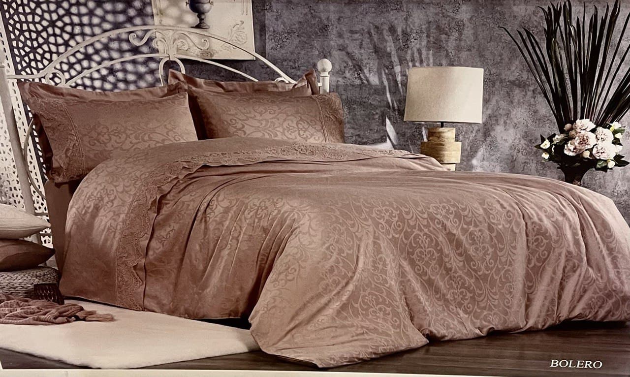 

Комплект постельного белья GRAZIE HOME Люкс-сатин жаккард 100 Bolero Евро 200 x 220 светло розовый