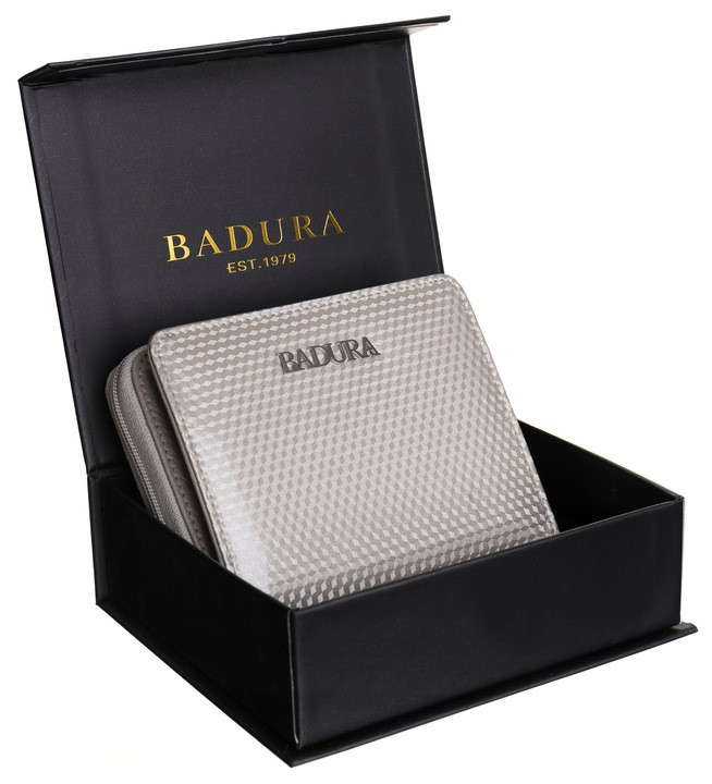 

Жіночий шкіряний гаманець Badura з RFID 9,5 х 11 х 2,5 (B-41375P-SBR) - бежевий