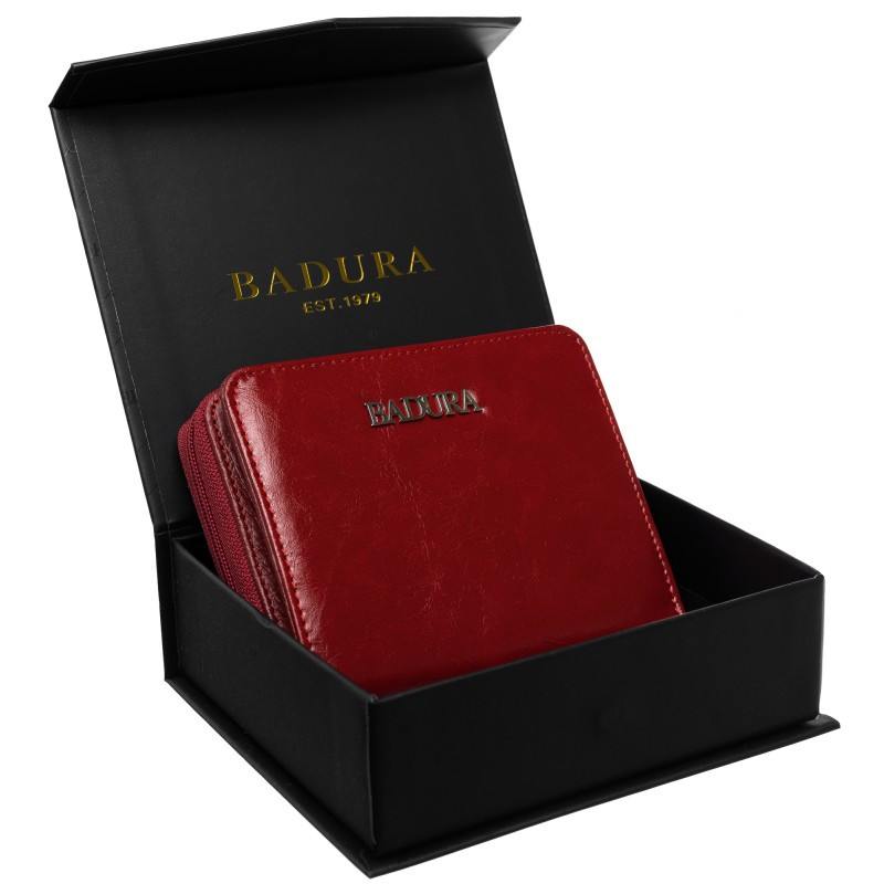 

Жіночий шкіряний гаманець Badura з RFID 9,5 х 11 х 2,5 (B-41375P-BPR) - червоний