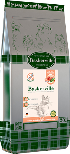 

Сухой корм для котов Baskerville KF Adult Fisch без зерновой лосось и форель домашняя птица 20 кг