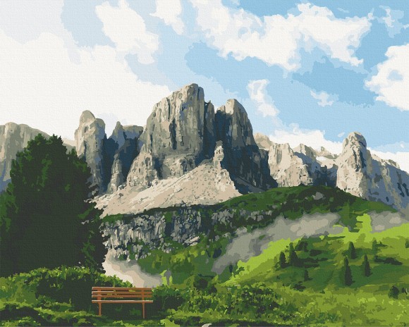 

Картина по номерам "ДОЛОМИТОВЫЕ АЛЬПЫ" 40*50 СМ