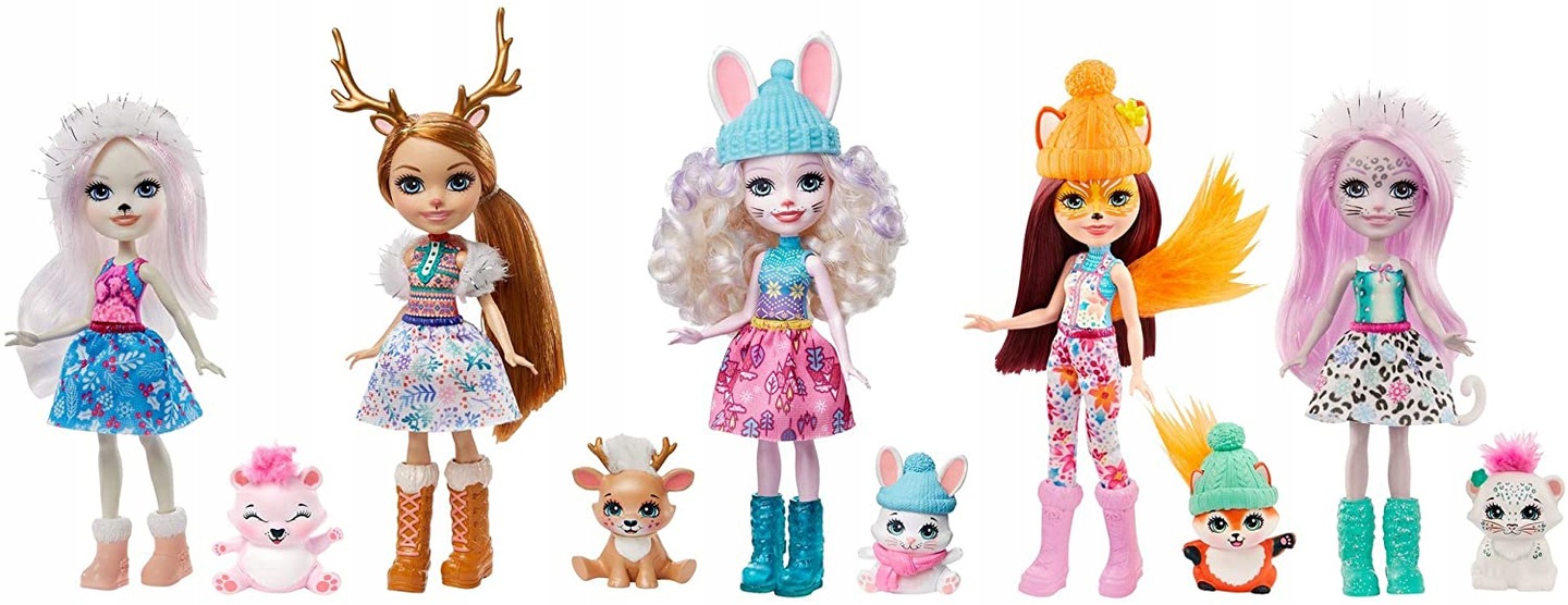 

Игровой набор Enchantimals Снежный день с друзьями 5 кукол+ 5 фигурок питомцев GXB20