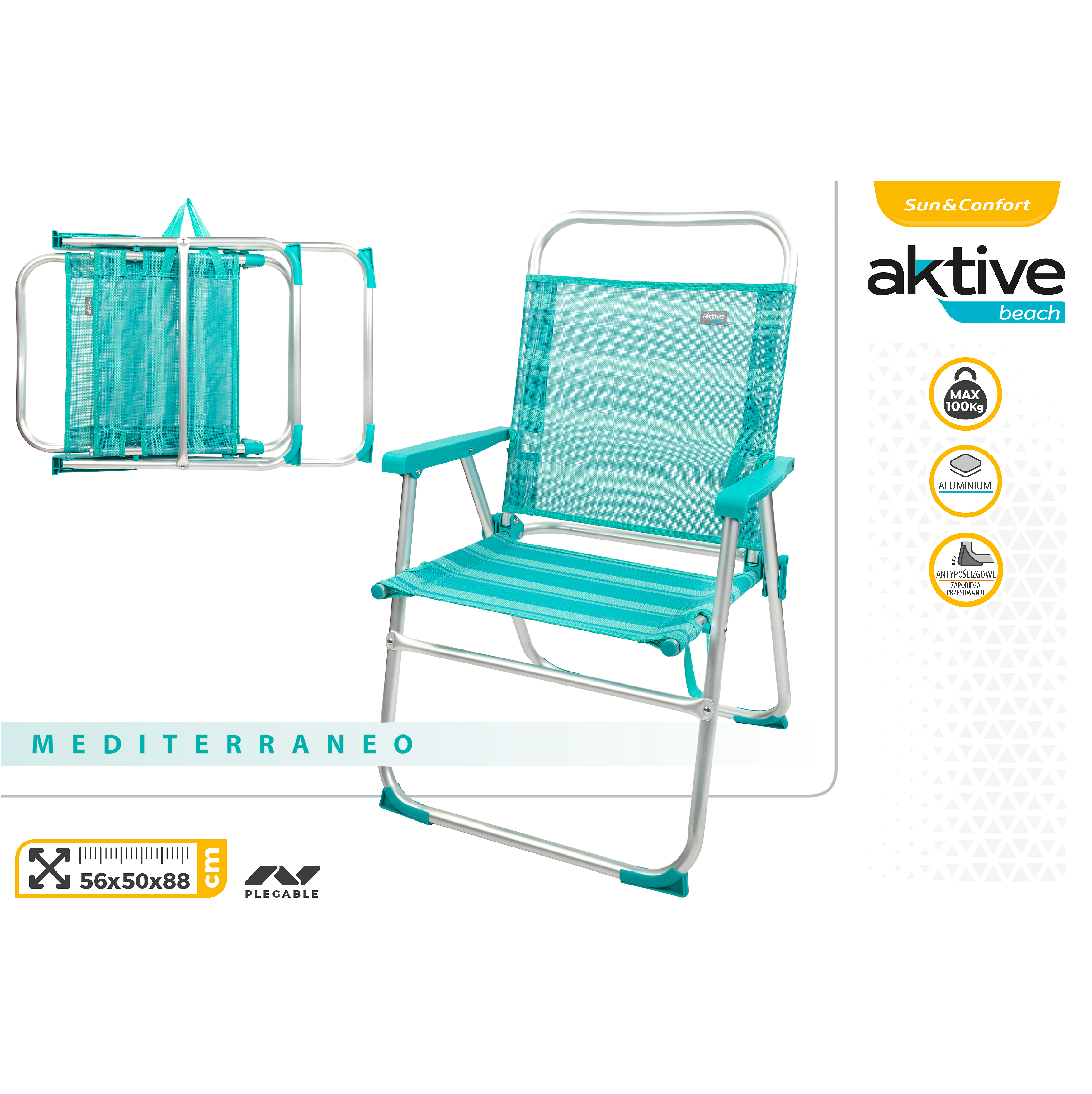 

Кресло раскладное Aktive 53960 голубое
