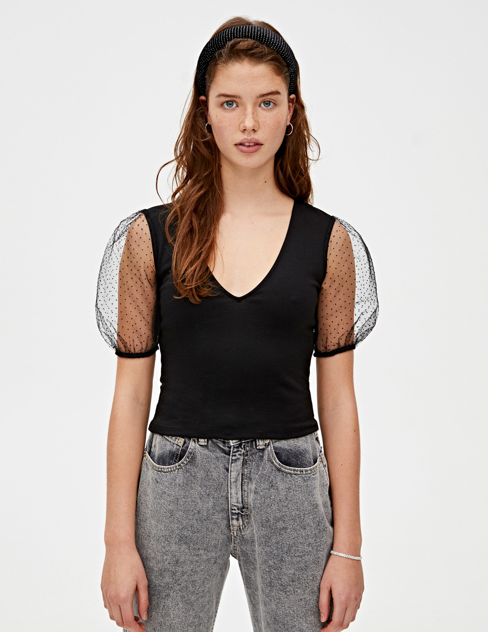 

Футболка PULL & BEAR Ж1066061 (9243/377/800) цвет черный M