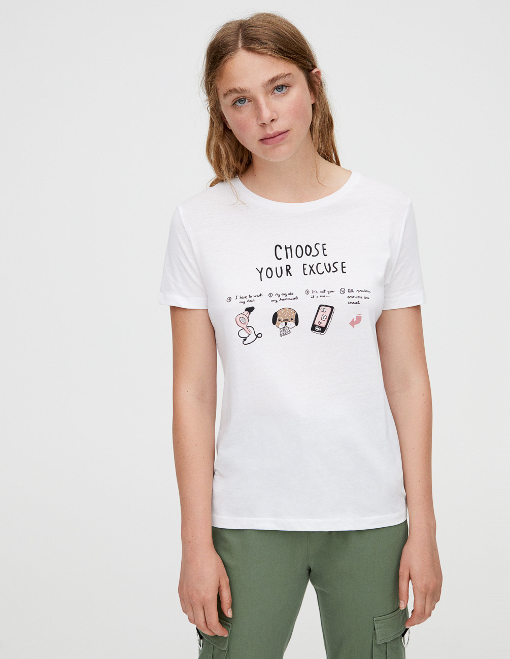 

Футболка PULL & BEAR Ж1066298 (9242/325/250) цвет белый S