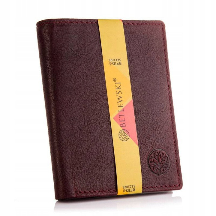 

Чоловічий шкіряний гаманець Betlewski з RFID 13 х 10 х 2,5 (BPM-OT-575) - бордовий