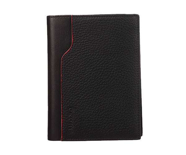 

Документница-кошелек Buono Leather Black+Red (02-5257)