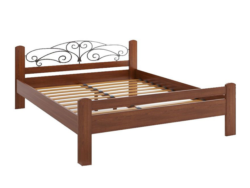 

Кровать Camelia Амелия из массива сосны 140х200 орех