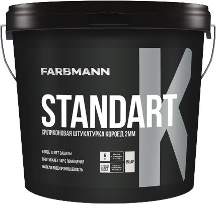 

Декоративная силиконовая структурная штукатурка FARBMANN "короед" 4.5 кг Белый (4823046207297)