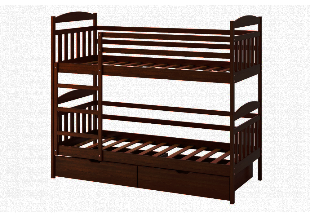 

Кровать двухъярусная Camelia Алтея из массива сосны 90х200 цвет темный орех