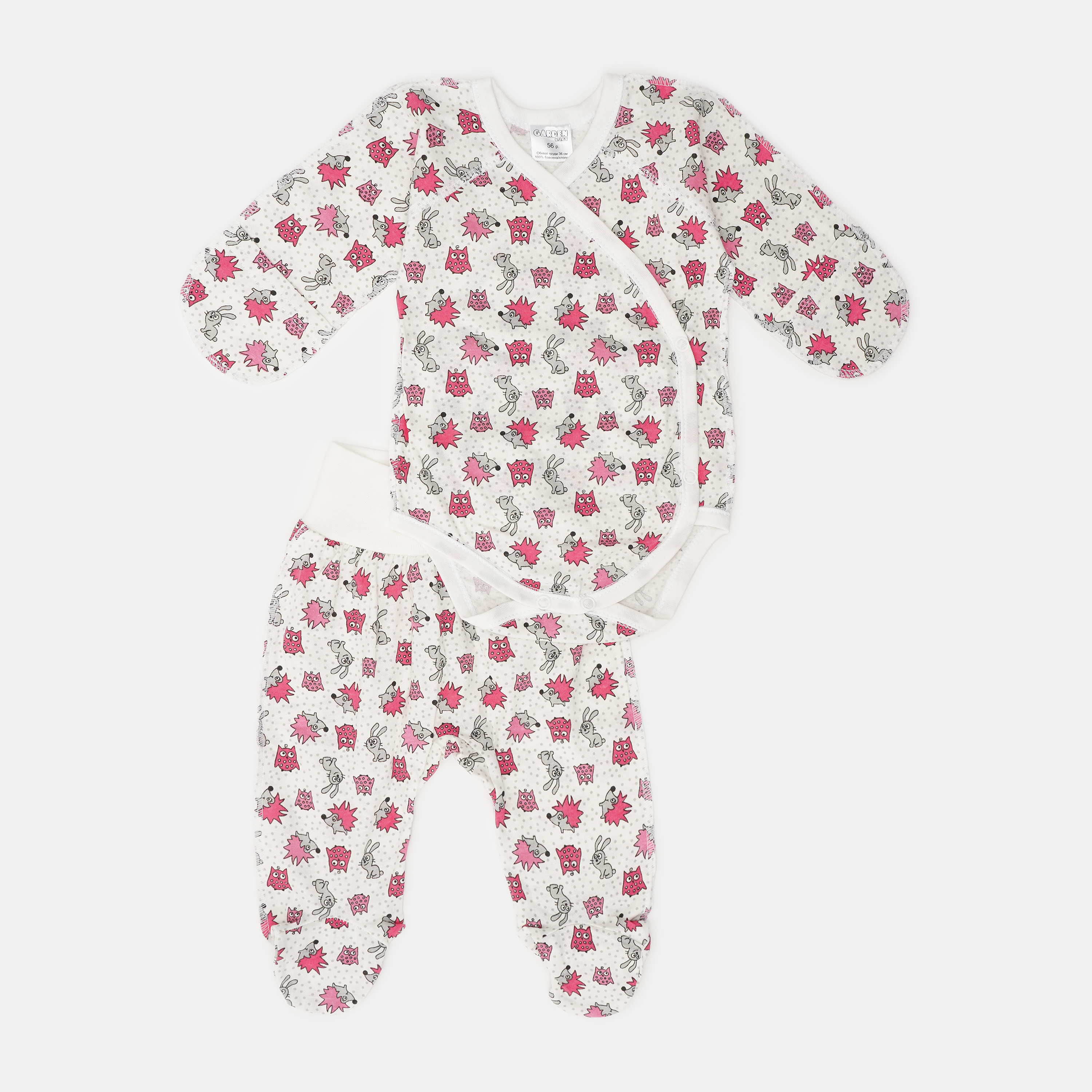 

Комплект (боди + ползунки) Garden Baby 40199-03 62 см Ежики розовые
