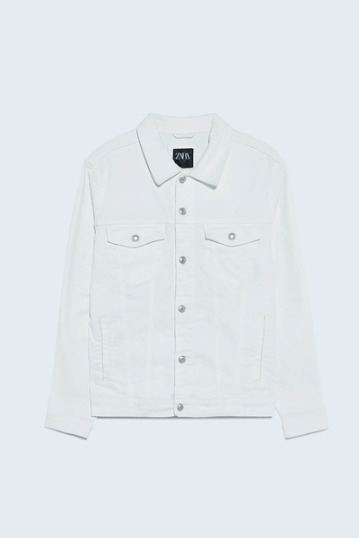 

Джинсовая куртка Zara 2XL белая (1203-920)
