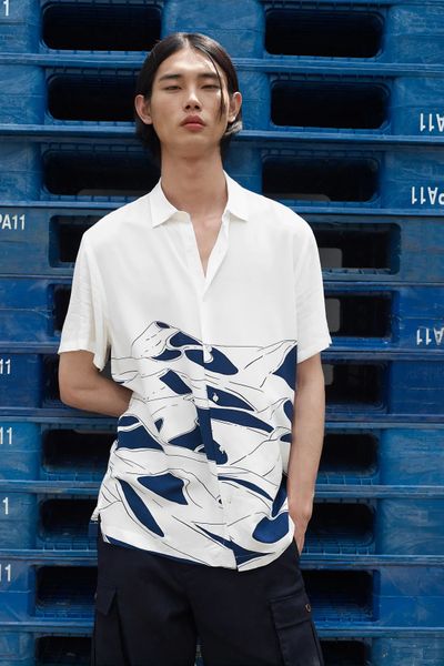 

Рубашка Zara XL Бело-синяя (1203-922)