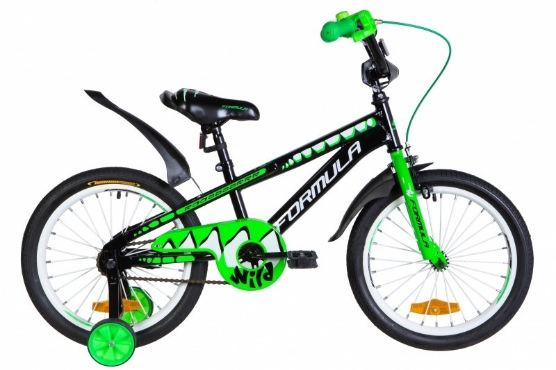 

Велосипед ST 18 Formula WILD 9 черно-зеленый с белым с крылом Pl 2021